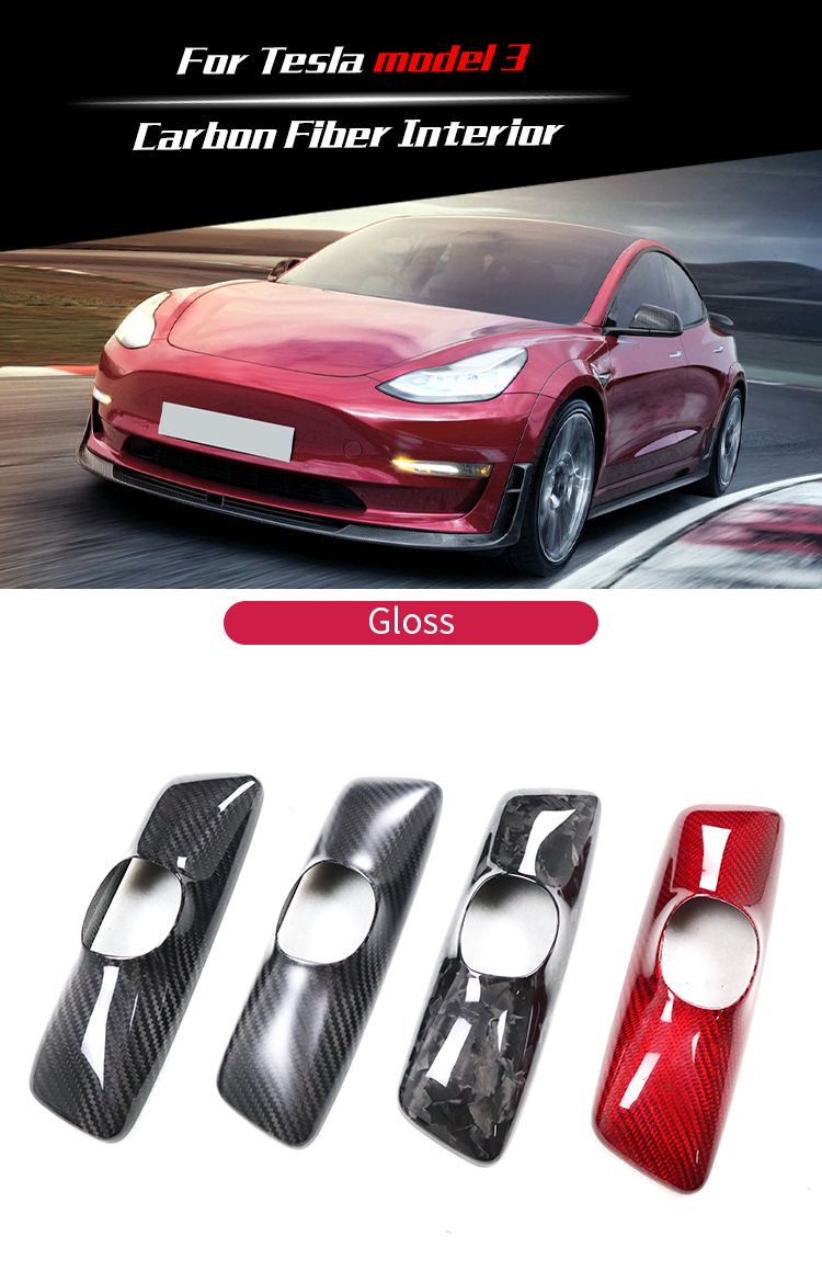 Model 3 Forged Carbon Inside Rear View Mirror Trim Cover
