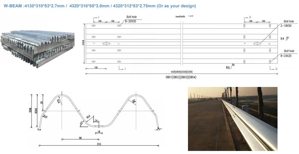 High Quality Anti-Corrosion Steel Highway Guardrail for Mauritius