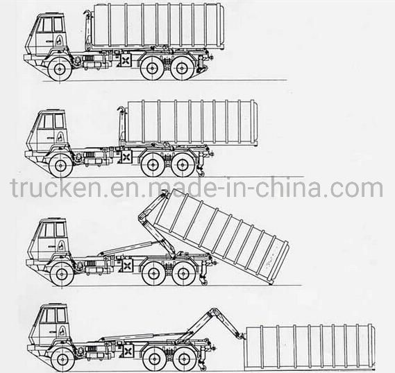 Clw New Design Dongfeng 6X4 220HP Hook Lifting Hydraulic System Arm Roll Auto Type Garbage Loading Truck Junk Truck