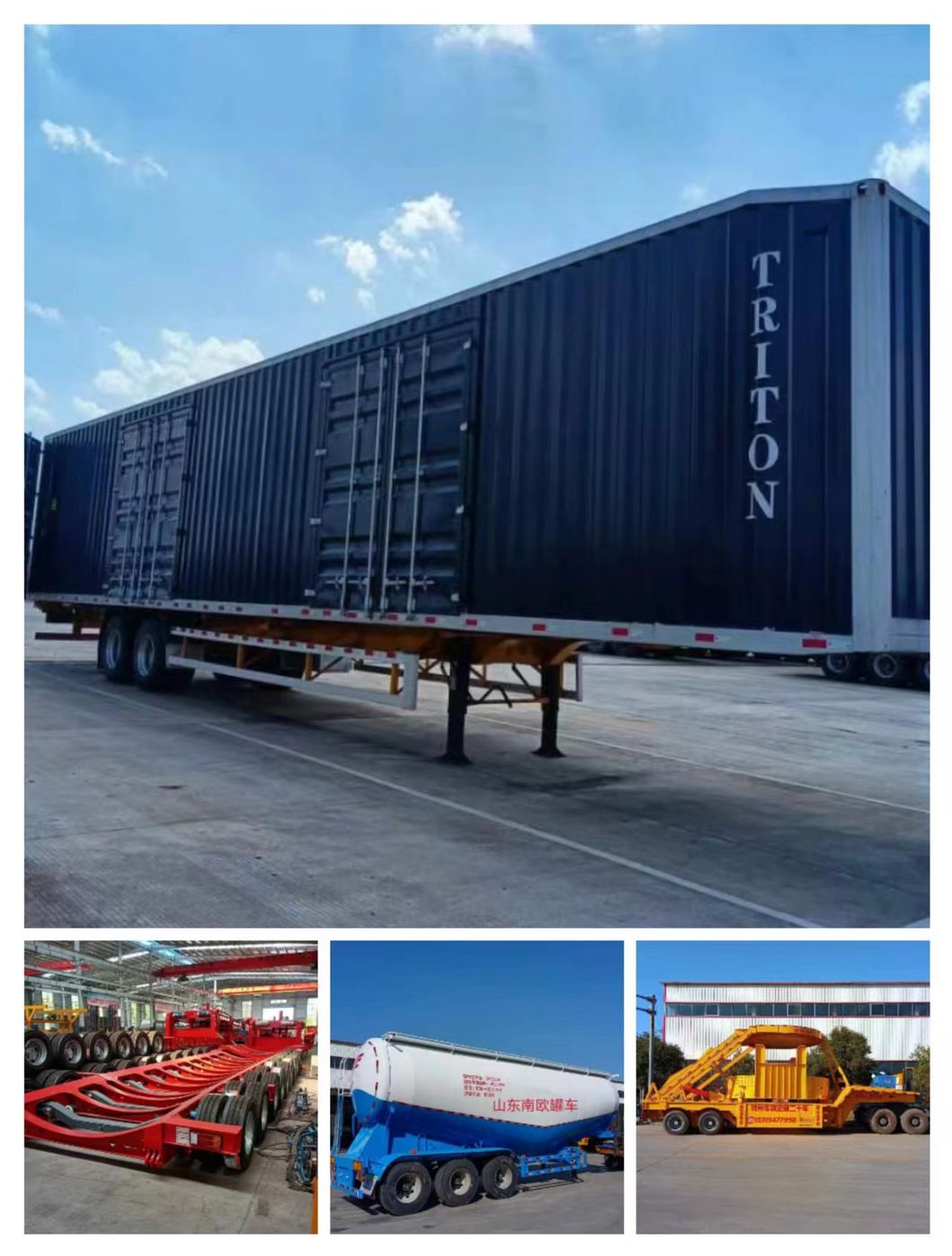 Nanou Trailer Low Bed Semi Trailer 6 Axles in 3 Lines Gooseneck Drop Deck Truck Low Bed Semi Trailer