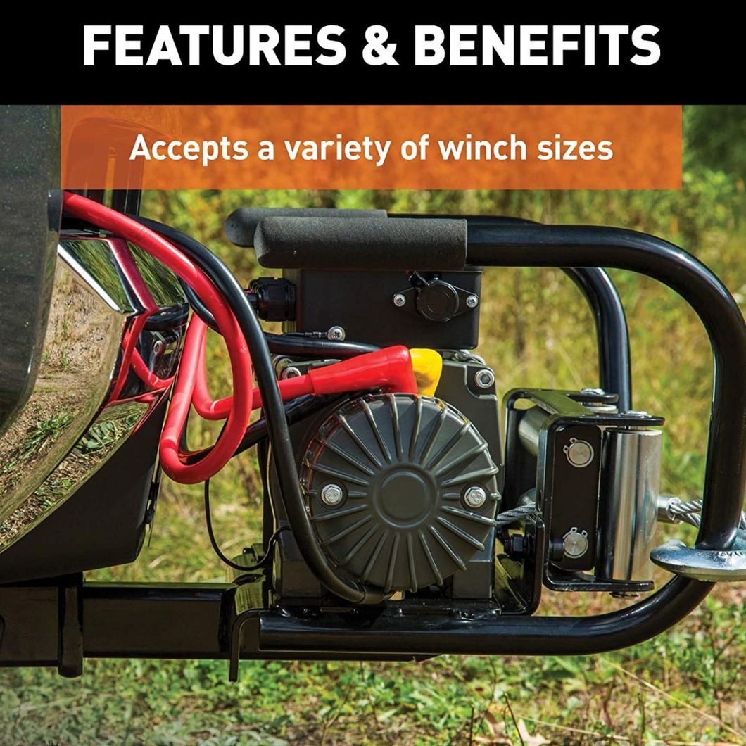 ATV/UTV Trailer Hitch Winch Mounting Plate for 2 Inch Receivers