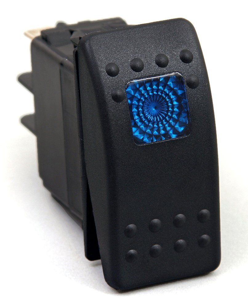 12V 20 AMP Waterproof Blue LED on/off 3p Rocker Switch with Light