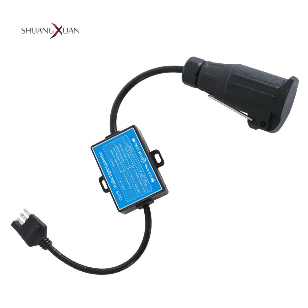 Trailer Light Converter USA 4 to EUR 13 Pin Towing Connector Parts Blade Socket 7-Way Stop/Brake Signal Separating Accessories