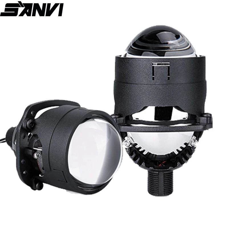 Sanvi Indonesia Hot Sale Auto Lights Accessory 3 Inch Size A8l Bi LED Projector Lens Headlight Laser Auto Lamp 58W 6000K Automotive LED Lighting System