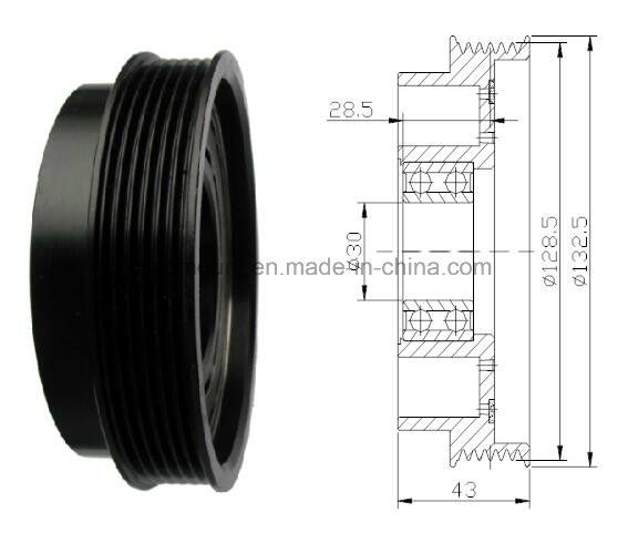 China Custom Made Hyundai Era 6pk Halla Auto Electromagnetic Compressor Clutch Part Pulley