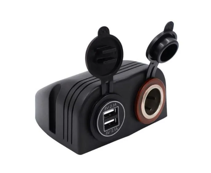 Car Cigarette Lighter 4.2A Dual USB Adapter Socket Car Charger with Cigarette Butts