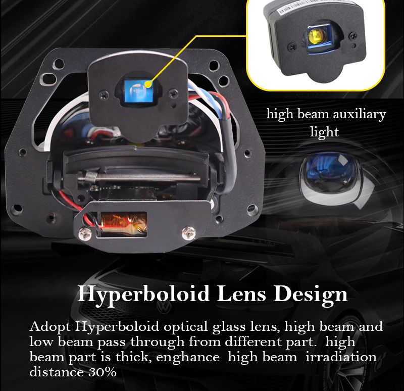 Sanvi Hot Sale Universal 3.0&quot; 40W 6000K 12V Car Bi LED Projector Lens with Hella 3r G5 LED Headlight Lenses Diode Chips Lights Retrofit Factory Supplier