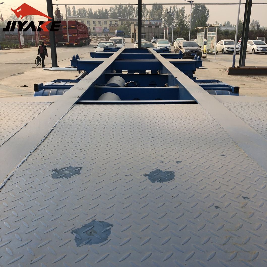 Jiyake Flatbed Semitrailer Container Trailer Container Dump Skeleton Truck Lowbed Truck Trailer for Sale