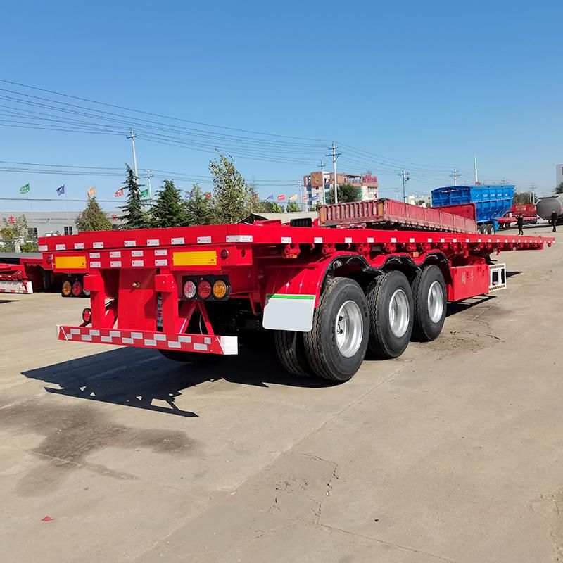 Good Price Flatbed Semitrailer 3axles 40FT Container Trailer
