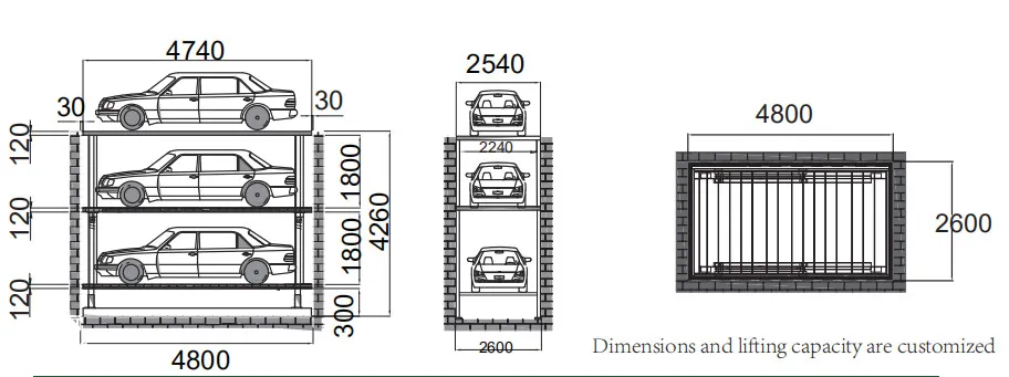 Underground Car Parking Lift Garage Auto Car parking system lift