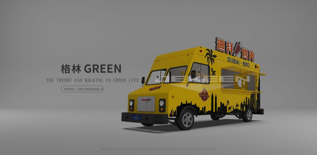 Jekeen New Designed Food Service Trailer for Sale with BBQ Equipments-Green