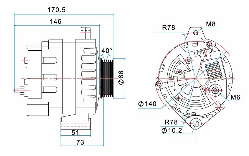 Suitable Car Alternator for 12V/90A Daewoo La201101 06b903017 0124315010 06b903016 06b903016c 210601 22971r 28-3872 301545ri 310882 4033 437177