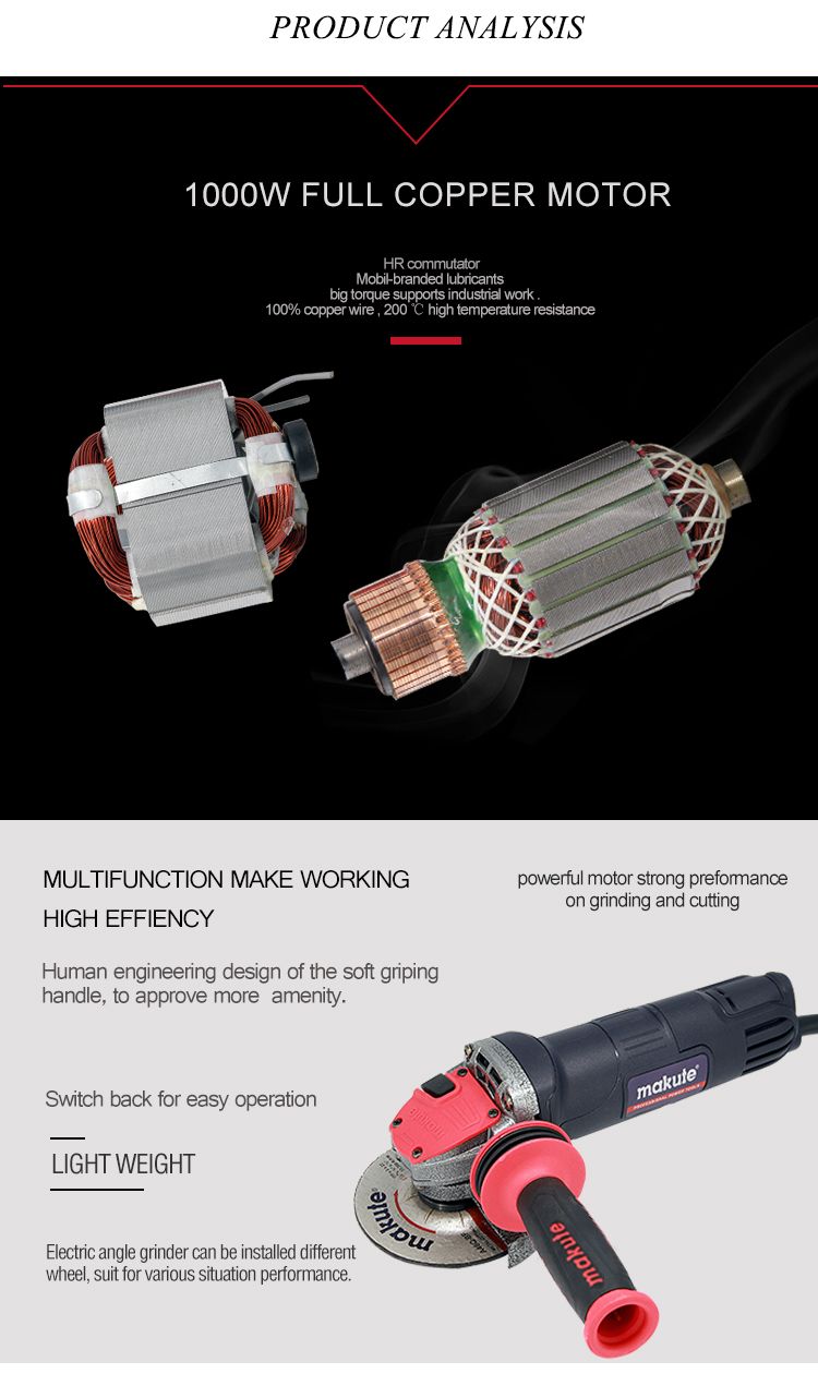 1000W Professional Makute of Hand Power Tools Angle Grinder (AG008-A)