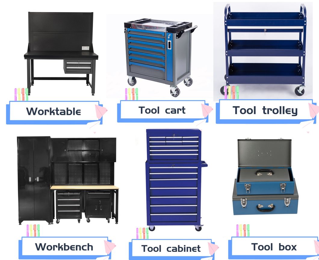 3 Tray Workshop Garage Mechanic Utility Steel Tool Trolley