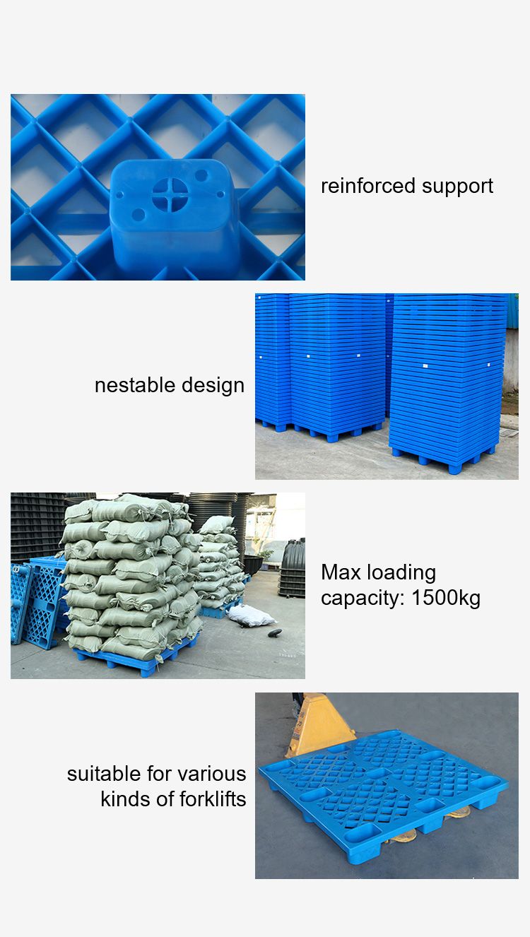 HDPE Heavy Duty Superb Rigidity Closed Deck Nestable Plastic Pallet
