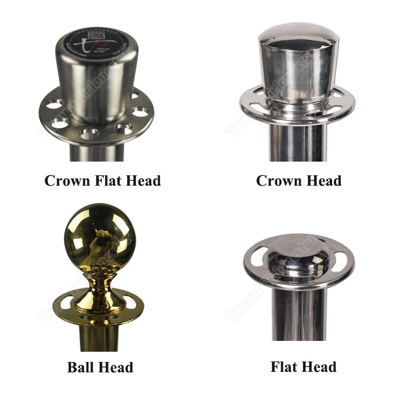 Metal Public Crowd Control Rope Barrier / Queue Line Rope Stanchion with Concerete Base