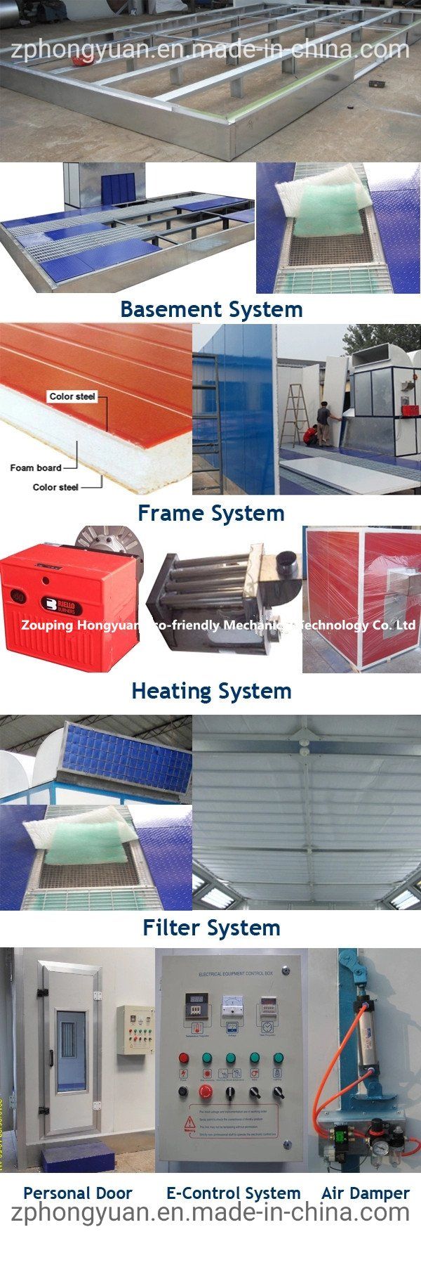 Car Painting Spray Chamber for Auto Maintenance and Repair