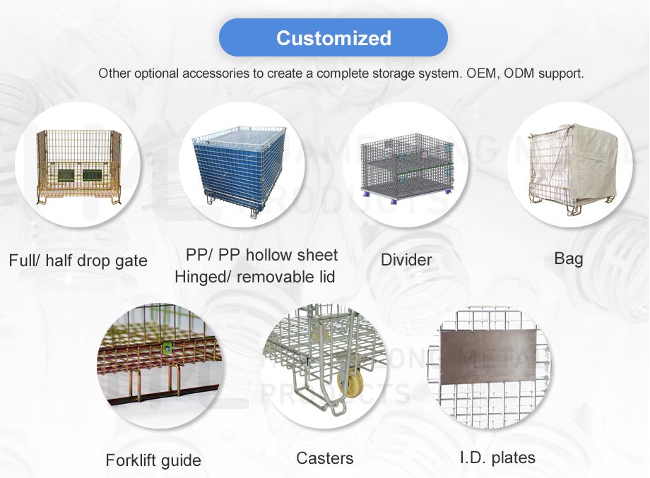 Pet Bottles Storage Wire Mesh Basket Container with PP Sheet