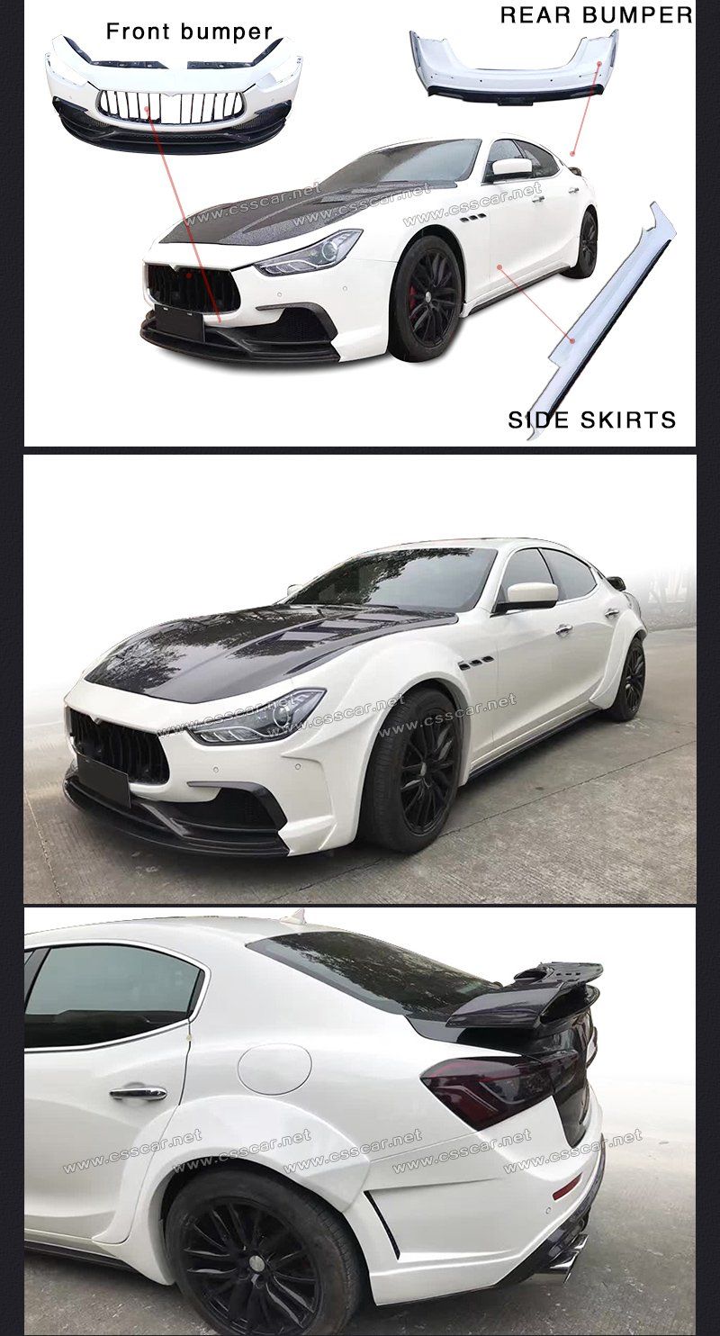 Cheapest Price Comtmas Style Carbon Fiber Side Fenders Flares Wide Bodykit for Maserati Ghibli