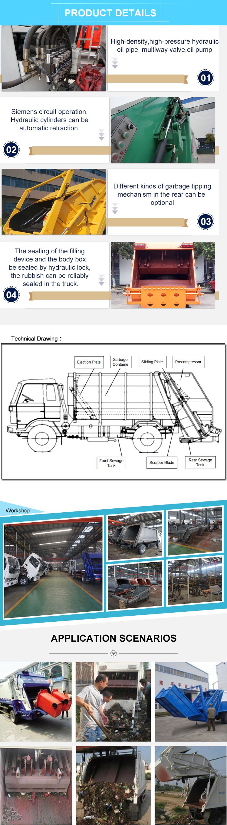 Isuzu Fvr 4X2 10cbm -12cbm Compactor Compressed Waste Refuse Garbage Truck