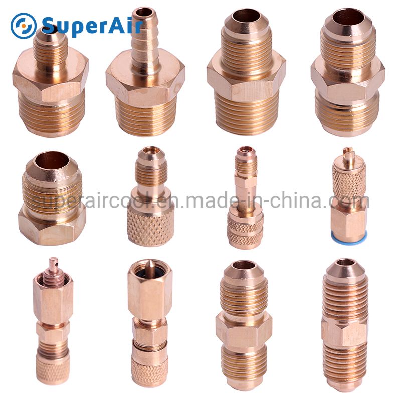 R410 Brass Refrigerant Tank Vacuum Pump Adapter 1/2acme 1/4SAE(