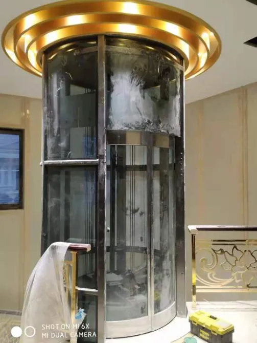 450kg Curve Door Round Villa Elevator Indoor Residential Home Lift