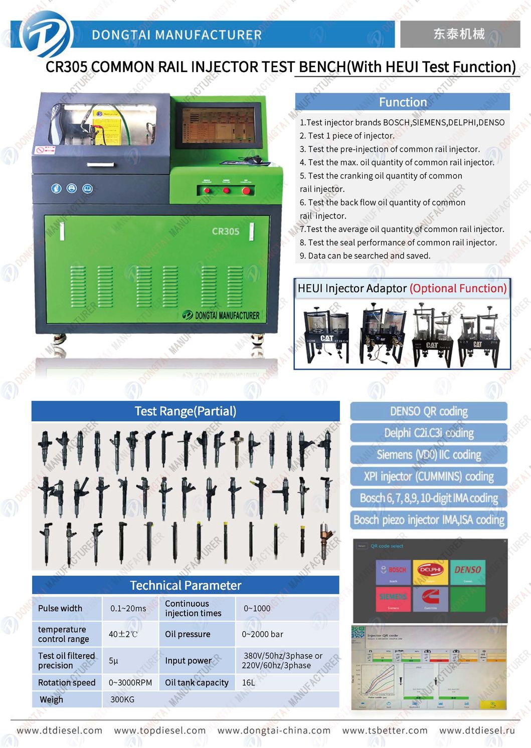 Test Stent Diesel Fuel Common Rail Injector Test Equipment Fuel Injector Test Bench Cr305 Diesel Fuel Common Rail
