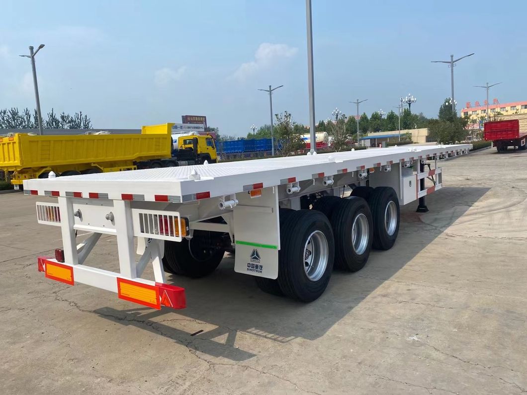 3 Axles 45FT Flatbed Container Semi Trailer Flatbed Truck Trailer