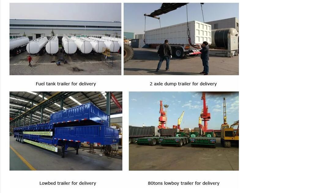 4 Axles 50/60/80/100 Tons Low Bed Lowbed Lowboy Loader Drop Deck Heavy Duty Dolly Semi Trailer with Side Wall