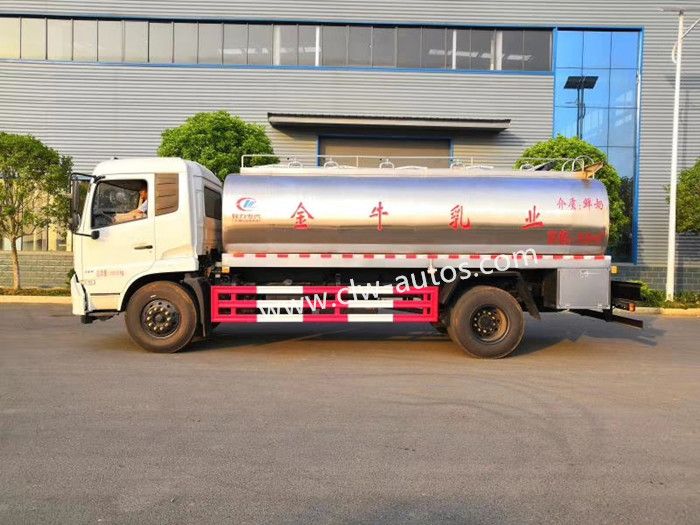Dongfeng 10cbm 10tons Stainless Steel Material Milk Tank Transportation Fresh Milk Transport Tanker Truck