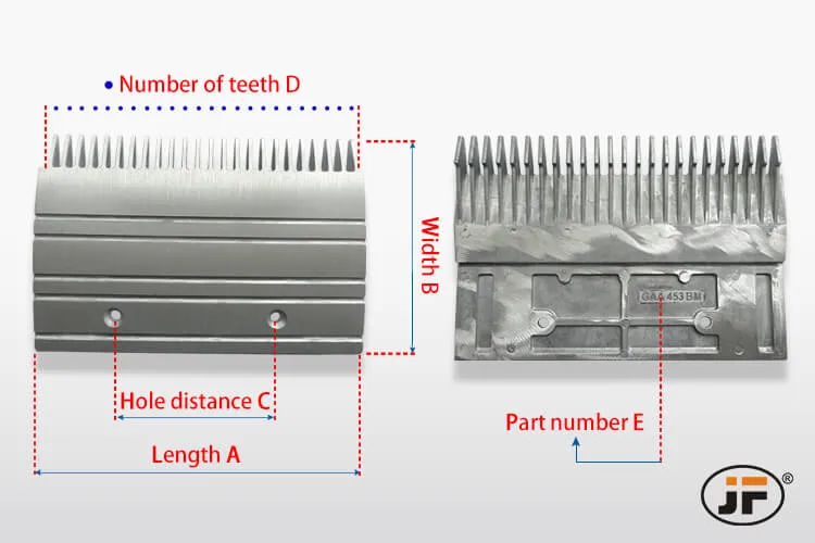 Fx453y9 127*108mm Escalator Comb Plate Escalator Parts