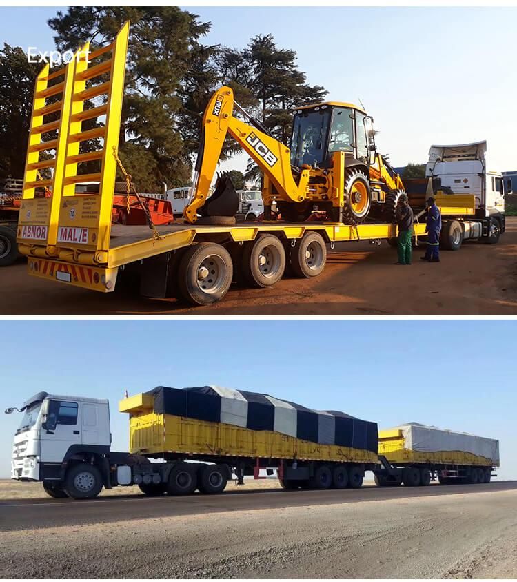 Aoheng 3 Axle 60 Ton Trailer for Sale Loader Lowbed Low Bed Truck Semi Trailer
