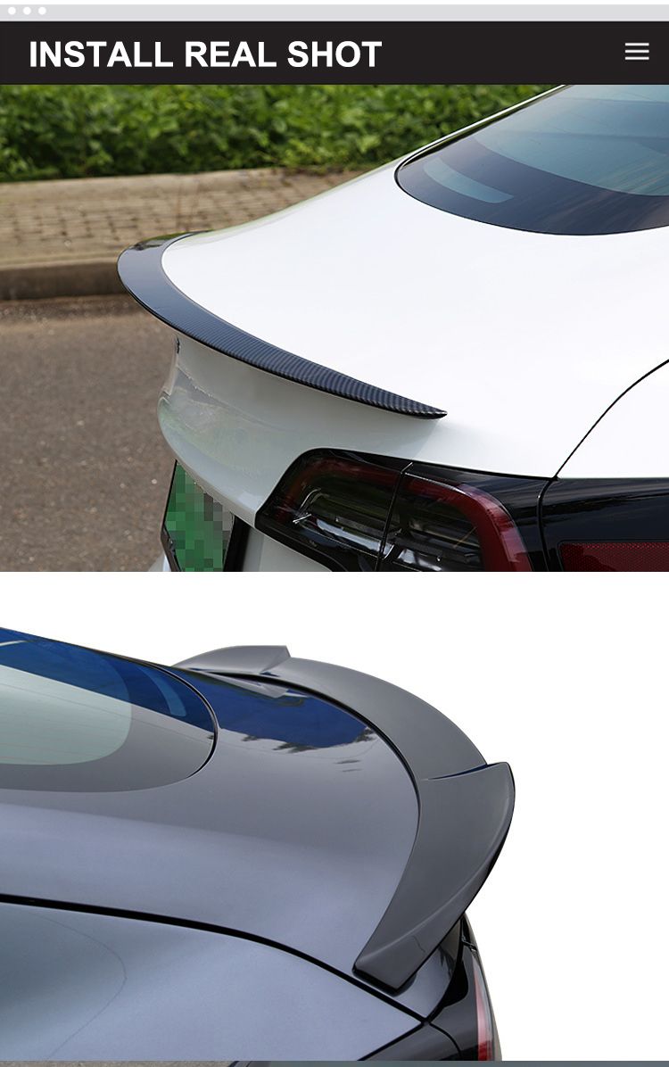 Car Body Kit Rear Lip Spoiler with Light Anti-Collision Retrofit Accessories