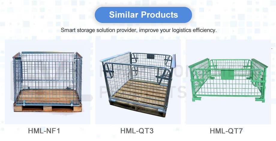 China Stacking Wire Mesh Storage Pallet Cage with Wooden Pallet