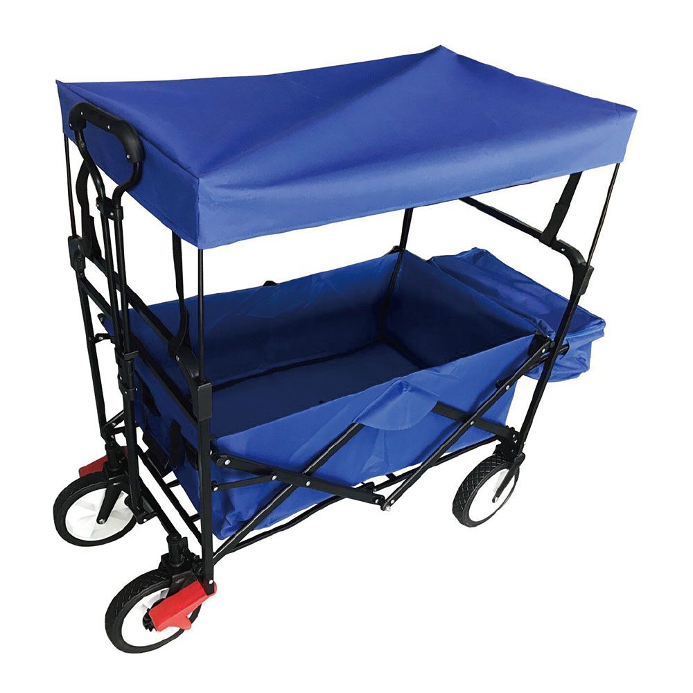 Gt1804 Outdoor Folding Camping Wagon Cart Carry Camping Picnic Cart Beach Cart Trolley with Canopy