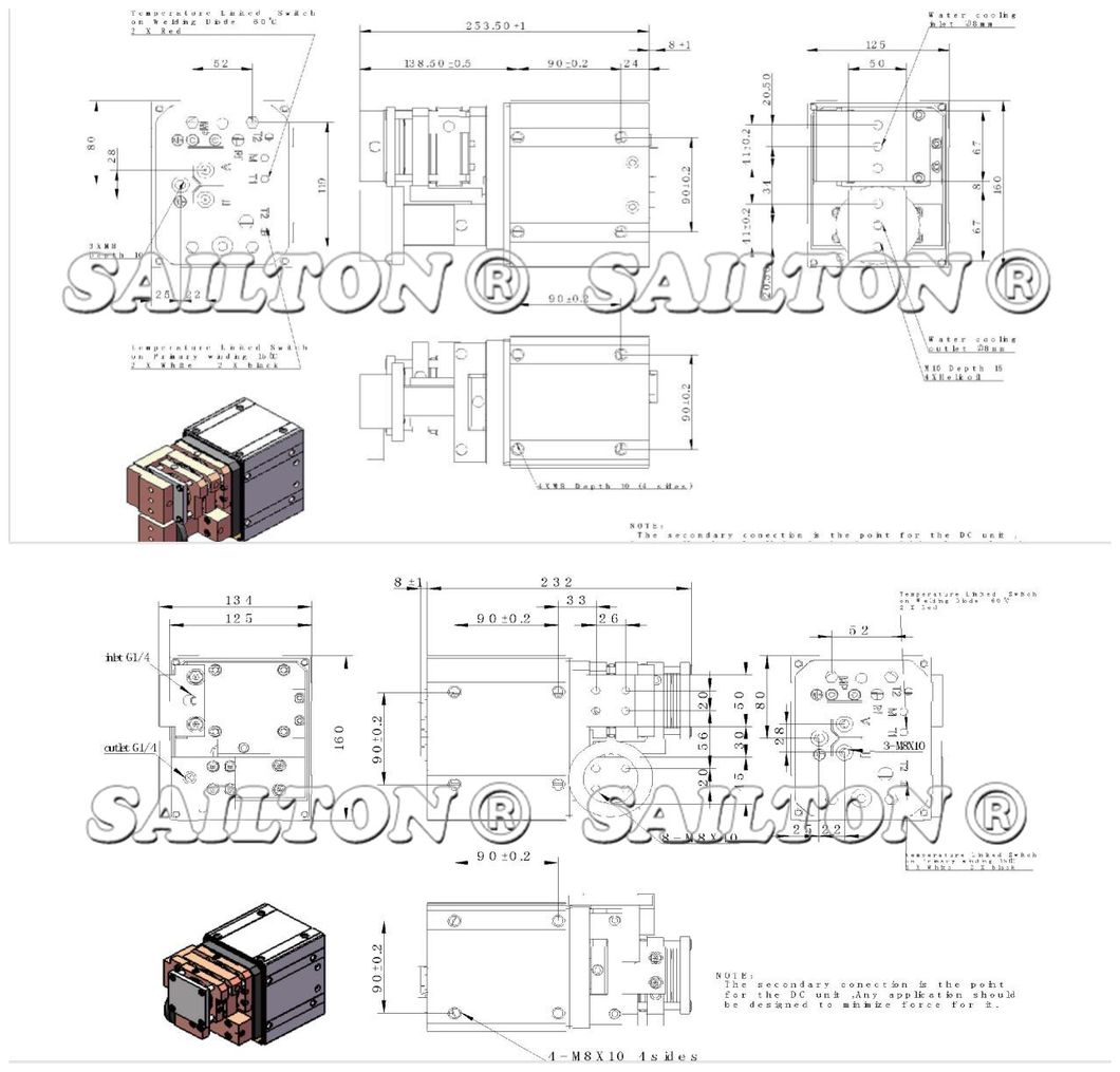 Inverter Type Welding Machine Spot Chink Projection Transformer