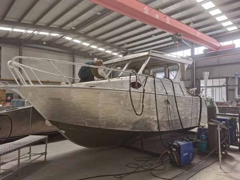 Australia Standard Gospel 7.5m/25FT Aluminum Fishing Vessel Luxury Enclosed Cuddy Cabin Outboard Motor Lifestyle Yacht Fishing Boat for Sale