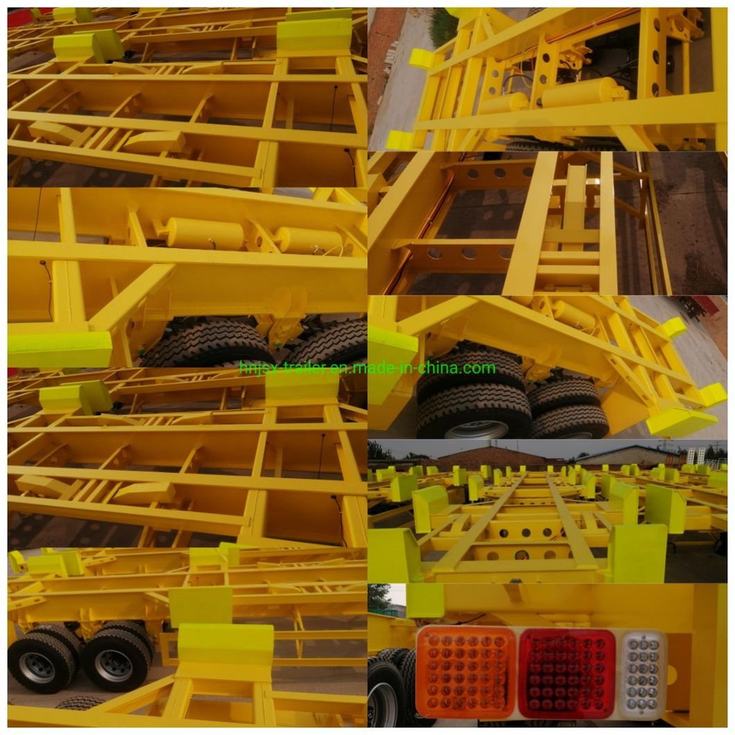 Jushixin 45FT 2 Axle 65ton Skeleton Port Container Chassis Terminal Semi Trailer