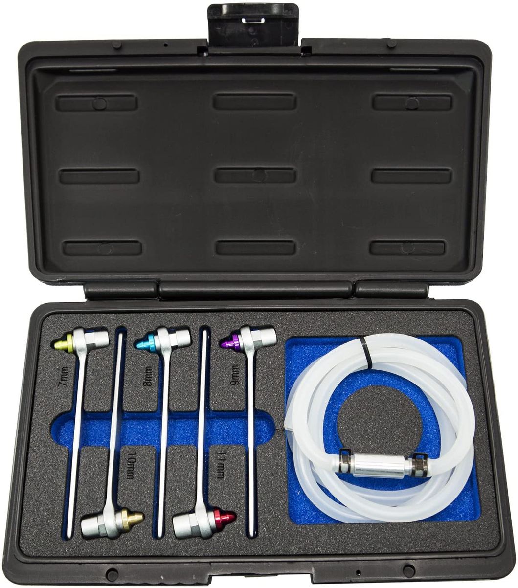 6PCS Brake Bleeder Wrench 1.2m Hose with Check Valve Set