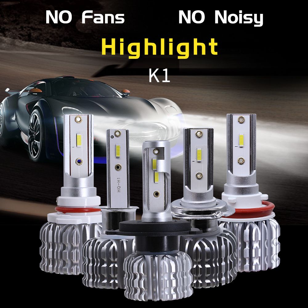 Hot Selling K1 Lamp Unique Chip Spotlight H7 H4 H13 LED Headlight Auto Lamps Car Light Hb4 9006 H8 H11 Hb3 9012 Hir2 LED Bulb 12000L Auto Headlights