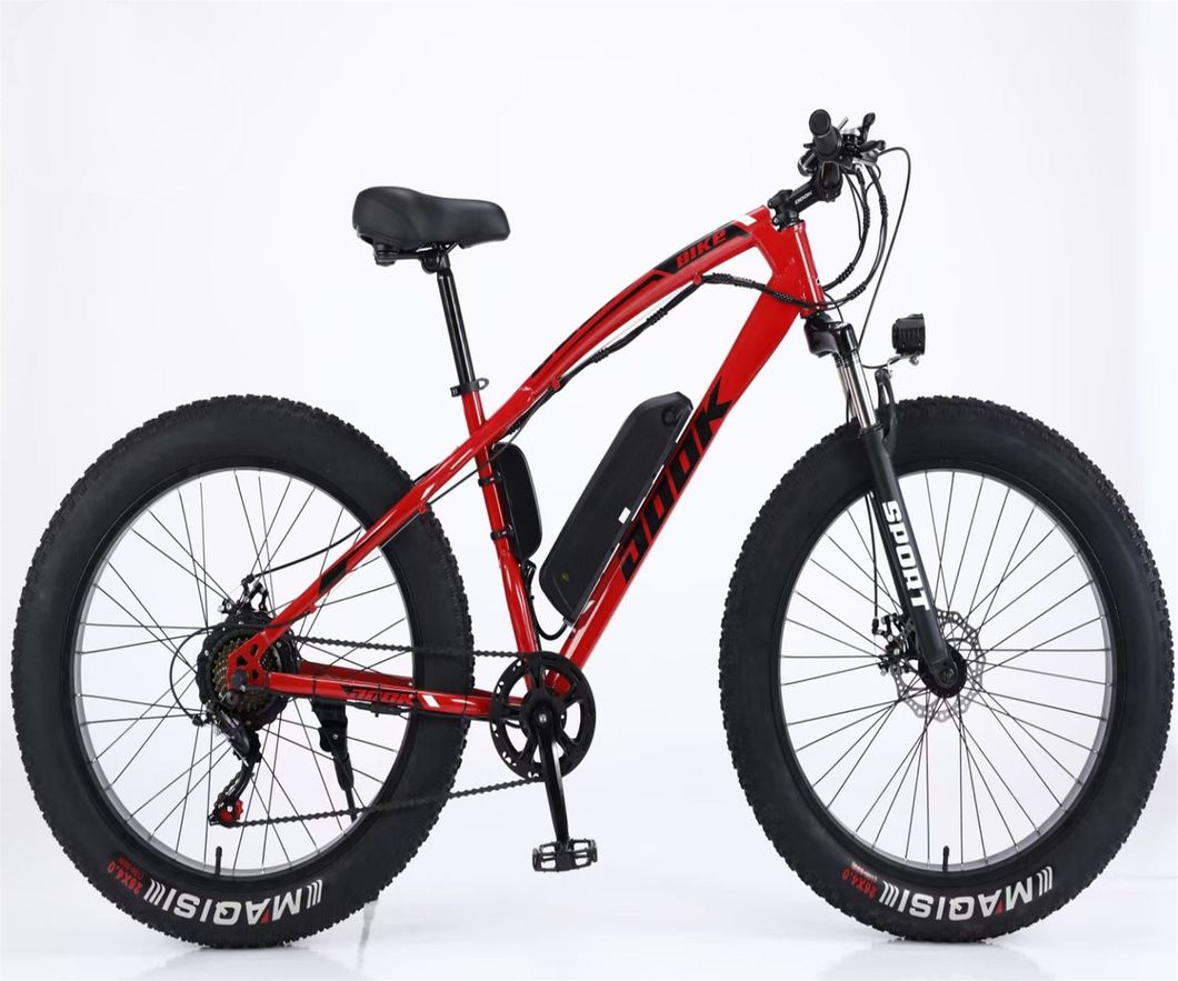 New Type High Quality Fat Tire Electric Bicycle with 48V 15ah Lithium Battery Have LCD Big Screen Snow Tire Battery Power Mountain Bike Electric Vehicle