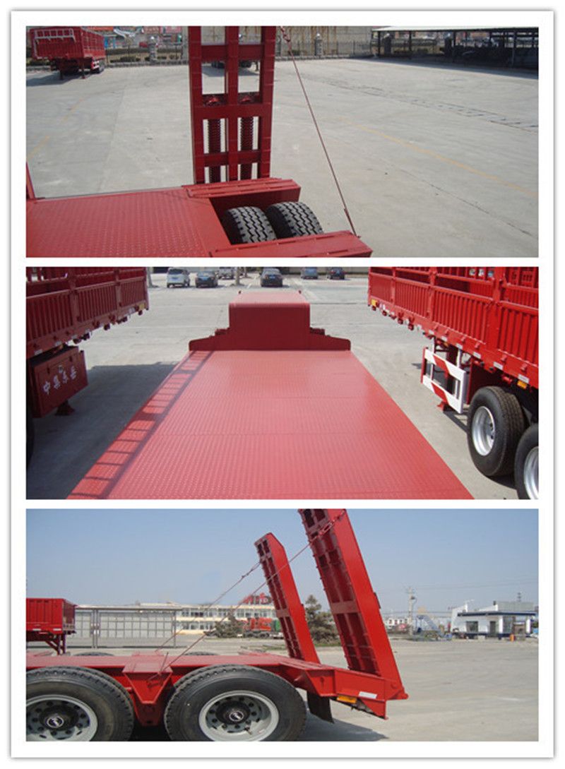 Hydraulic Gooseneck Style Machinery Transport Low Bed Truck Semi Trailers