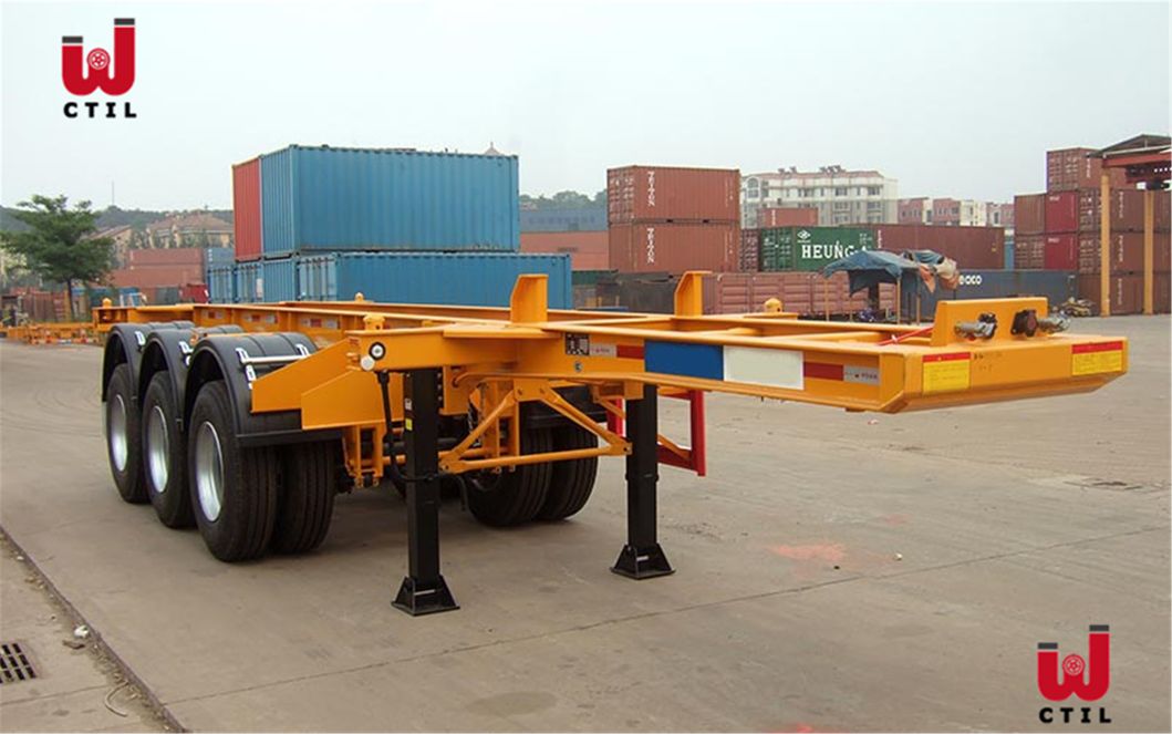3 Axles 40FT Container Cargo Transport Skeleton Trailer Trailer for Sale Horse Trailer