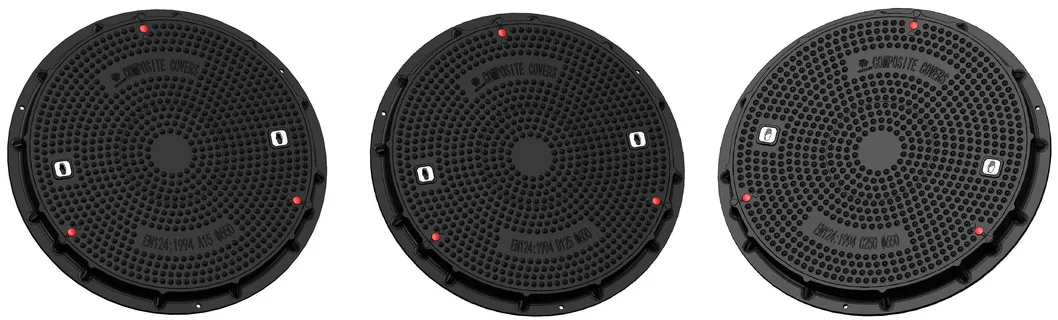 High Quality FRP GRP Fiberglass Lock Manhole Cover SMC Composite Material Round Manhole Cover Plastic PVC Resin Lockable Waterproof Manhole Covers and Frame