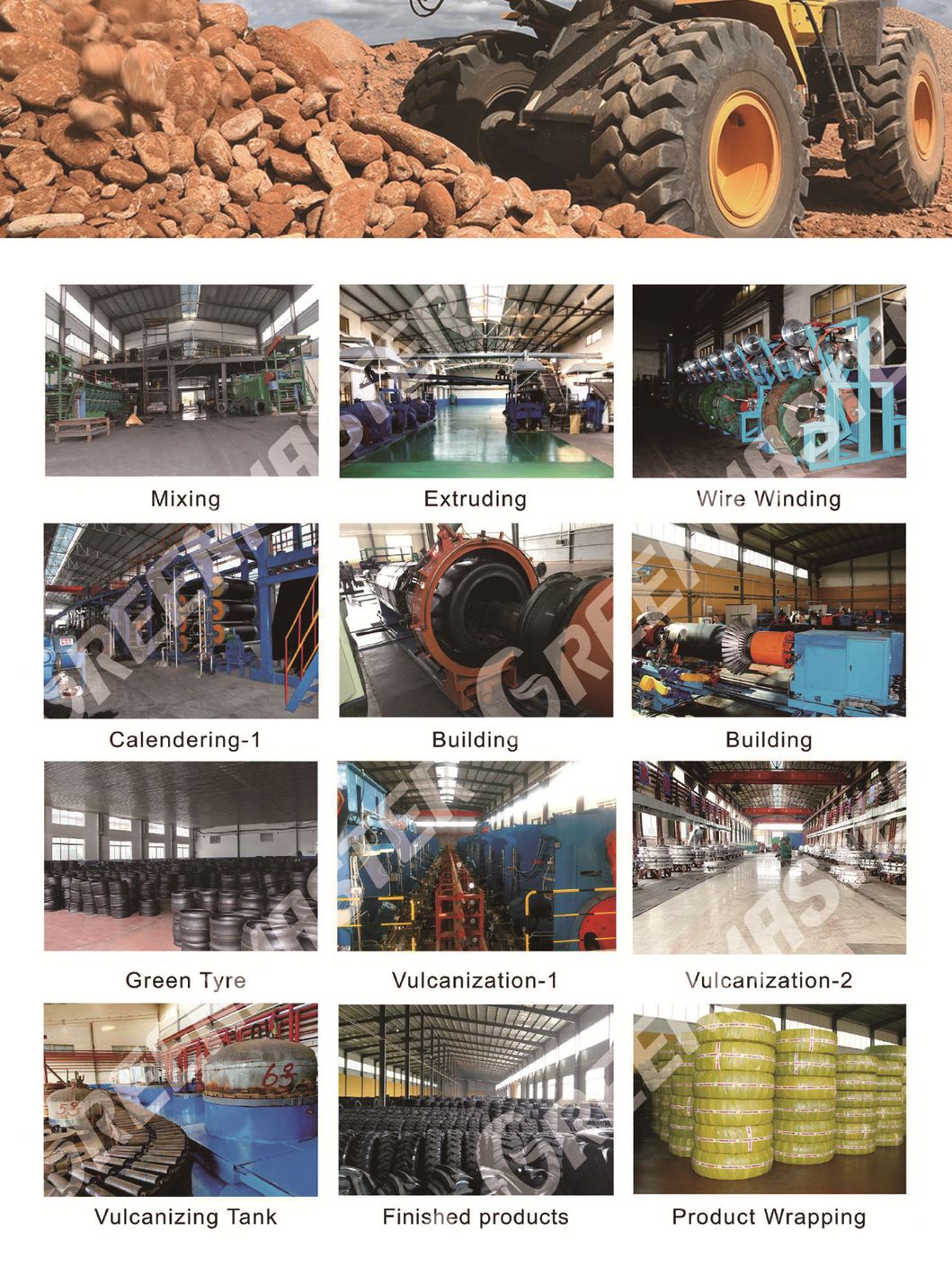 Factory Wholesale off-The-Road OTR Tire, 16&quot; Inch E3/L3 Compact Small Wheel Loader Excavator Tyre 10.00-16 11.00*16 12.00X16 with W8l/W10L/8.5-16 Wheel Rim