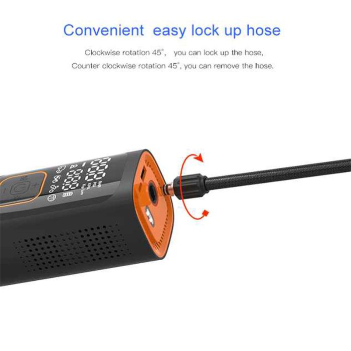 Mini Wireless Electric Portable Rechargeable Car Air Compressor Pump Aluminum Digital Tire Inflator for Pickup Truck