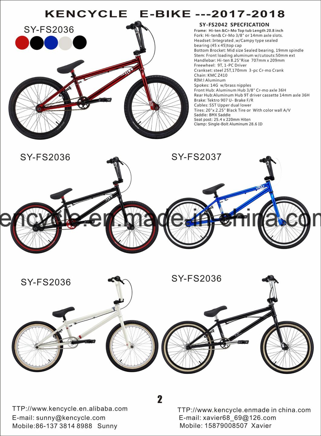20 Inch BMX Freestyle Bicycle /BMX Bike Sy-Fs2036
