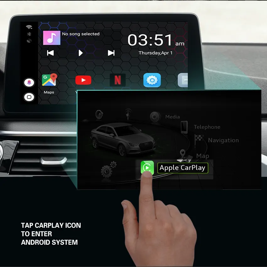 Silverstrong Carplay Ai Box Android 9.0 Box Car Multimedia Player 4+64G Wireless Mirror Link for Carplay Android Auto TV Box