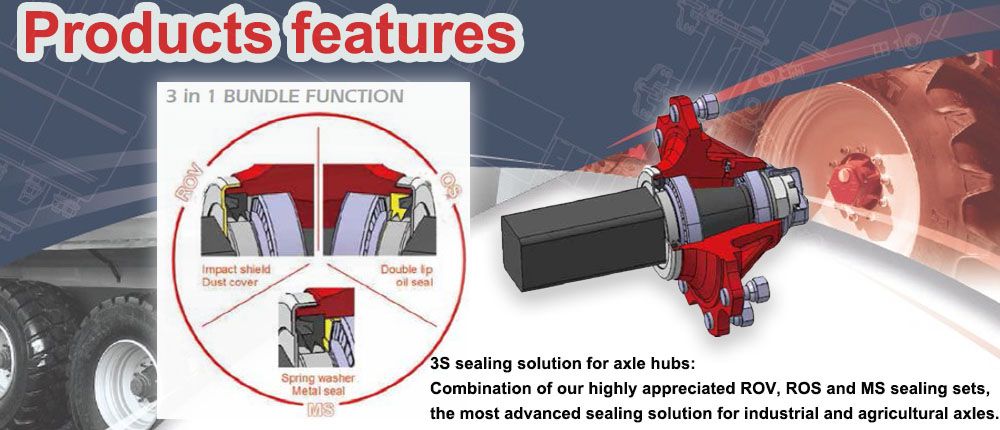 Braked Towing Steering Axle for Underground Equipments 505mfd 2.45t M16X1.5 Bolt
