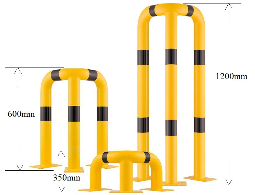 Indoor Outdoor Diameter Powder Coated Temporary Iron Metal Poles Guard Protective Forklift Safety Handrails Barrier Crash Protection Corner Traffic Barrier